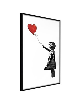 Poster  Banksy bimba con Palloncino Cuore